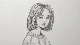 Girl Face Pencil Sketch | Step by Step Drawing | Relaxing Art Video