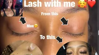Lash with me as a beginner lash tech | Top + Bottom lashes