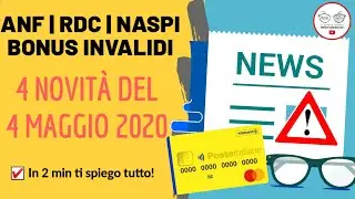 ANF RDC NASPI BONUS e INVALIDIT&Agrave;: DECRETO MAGGIO 2020 [ultimissime]