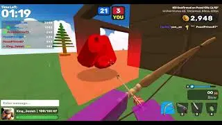 This is how to use the bow and win in poxel.io in crazy games