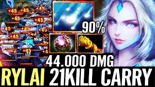 🔥 Rylai 21 KILLS 44.000 DMG HARD CARRY &mdash; Aghanim + Shard Moving Ult 320 AOE Explosion Dota 2 Pro
