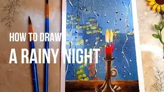 Drawing a Rainy Night Scene (ASMR)