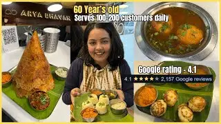 60 Years old Menu Starts 90/- Rs Authentic South-Indian Food 😍 | ARYA BHAVAN |  मुंबई Restaurant