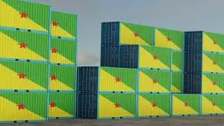 French Guiana Export Import Container Video Footage!#blender #artworkers #greenscreenvideo