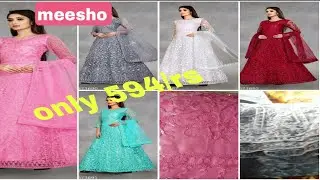 #meesho #partywear #anarkali #kurta set only @594rs !! net embroidered #gown !#dress !! #fancydress