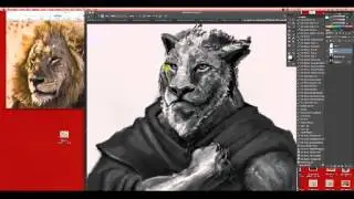 artcamp paintovers-  lion