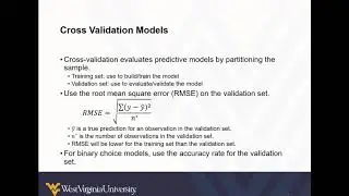 Cross Validation Models