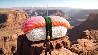 Making sushi with relaxing sound and light effect #ASMR #Sushi #Creative #Visual
