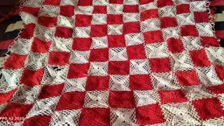 A beautiful table mate design/red and white colour/Home made table cloth-Part 2