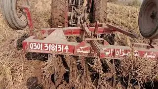 Mf385 with disc harrow amazing work for agriculture system 