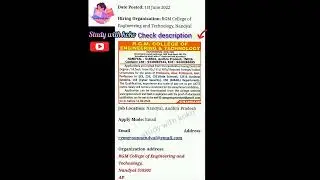 faculty recruitment,RGM college of engineering and technology,AP#shorts#viral #short#studywithkoko