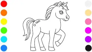 🦄 Unicorn Coloring Page for Kids | Magical Unicorn Coloring ✨ | Learn Colors 🎨🌈