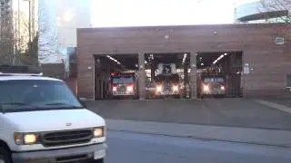 Burnaby Fire Spare Engine 21, Engine 32 & Ladder 3 Responding