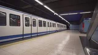 Spain, Madrid, metro ride from La Gavia to Las Suertes