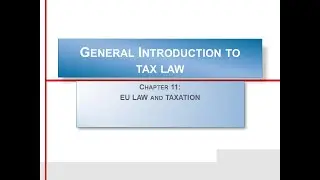 General Introduction to Tax law chapter 11
