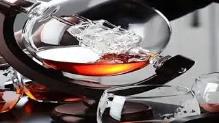 Creative Globe Decanter Set with Lead-free Carafe Exquisite Wood-stand and 2 Whisky Glasses Whiskey