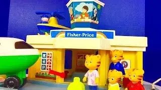 Vintage FISHER PRICE Airport and Airplane Ride with DANIEL TIGER'S NEIGHBOURHOOD Family Toys!
