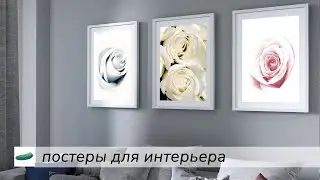 Три постера из коллекции &laquo;Цветы&raquo;  - &laquo;Раскрывающаяся роза&raquo;, &laquo;Бутон розы&raquo; и &laquo;Две розы&raquo;. Декор для дома