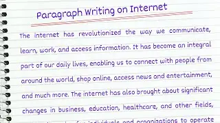 Paragraph Writing on Internet | Essay On Internet In English