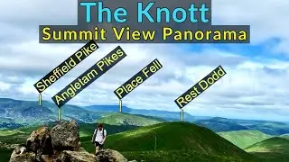 The Knott : Labelled Summit View Panorama - Lake District Far Eastern Fells