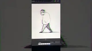 Покадровая анимация шага человека #shorts  #animation #drawing #art #procreate #анимация