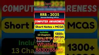 IBPS RRB Scale II So Computer Awareness pdf #rrbscale3 #rrbscale2 #ibpsrrb #ibps #ibpspo