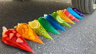 💥 Funny Crushing Experiment Juice Piping Bag vs Car! Crushing Crunchy, Soft Things with Car! 💦