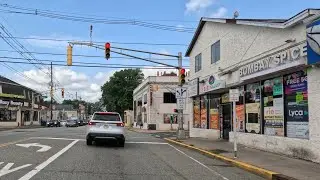 Downtown Iselin NJ in 4K. Oak Tree Road Drive, Route 604 West & East. Middlesex County NJ Woodbridge