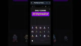 20 September Pixeltap Daily Combo | Pixel Tap by Pixelverse Combo Card | pixel combo