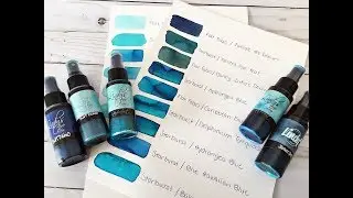 Showcasing Lindy's blue sprays with Caroline