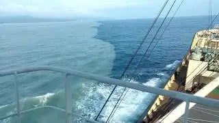 Two colors sea water surface...