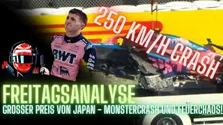 Freitagsanalyse Gro&szlig;er Preis von Japan 2025 - Monstercrash und Feuerchaos! //F1 Analyse
