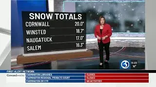 Updated Winter Storm Benjamin snowfall totals as of 11:20 a.m.
