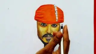 Drawing Captain Jack Sparrow | Pencil Drawing Time-lapse/Johnny deep/drawing Johnny deep