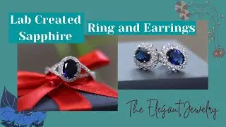 Lab Created Sapphire ring and Earrings