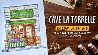 Cave La Torrelle in Paris Coloring Page | Cozy Shops in Watercolor