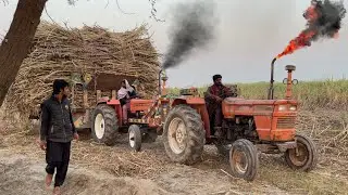 1995 model tractor pulling sugarcane trolley | old alghazi tractor power fails | @PramodsLife