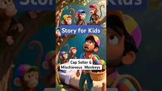 Super English Stories for kids|#viral #shorts Cap Seller & Mischievous Monkeys|टोपीवाला आणी माकड|