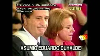 Asunción de Eduardo Duhalde con panorama y tandas - Crónica TV (2 de Enero 2002)