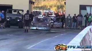 JEFF WILSON 55 CHEVY RUSTY WRAPPED DOORSLAMMER 6.45 @ 217 MPH SYDNEY DRAGWAY 27.4.2013