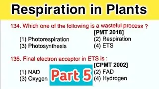 Part(5)Biology mcqs-Respiration in Plants MCQs - Plant Physiology MCQ