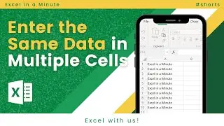 SAME DATA IN MULTIPLE CELLS #shorts