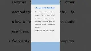 What are servers and Workstations | Computer Fundamentals |