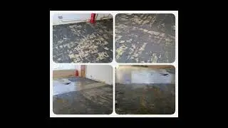 Hard floor clean to remove heavy duty adhesive from floor tiles by Fitz2Kleen