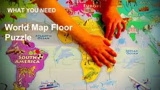 World Map Puzzle to Teach Geography. Homeschool Lesson on Geography: Continents, Oceans, Countries