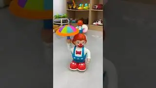 Dancing Clown Joker Toy with Umbrella - Fun Music, Flashing Lights & Entertaining Moves