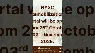 lastest update on Nysc Remobilization.