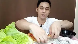 Fresh Lettuce | Ham & Pineapple Pizza| Bavarian Dounot. MUKBANG. [3rd episode]