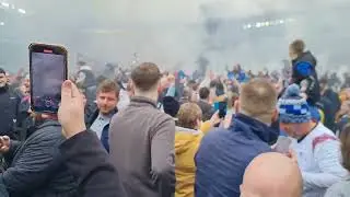 Derby County FC pitch invasion after promotion! @dcfcofficial