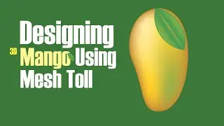 Designing 3D Mango Using Mesh Tool Illustrator #shorts Tutorial #meshtool